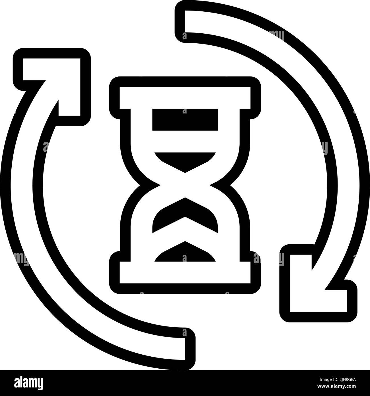 Time management set two hourglass icon Stock Vector