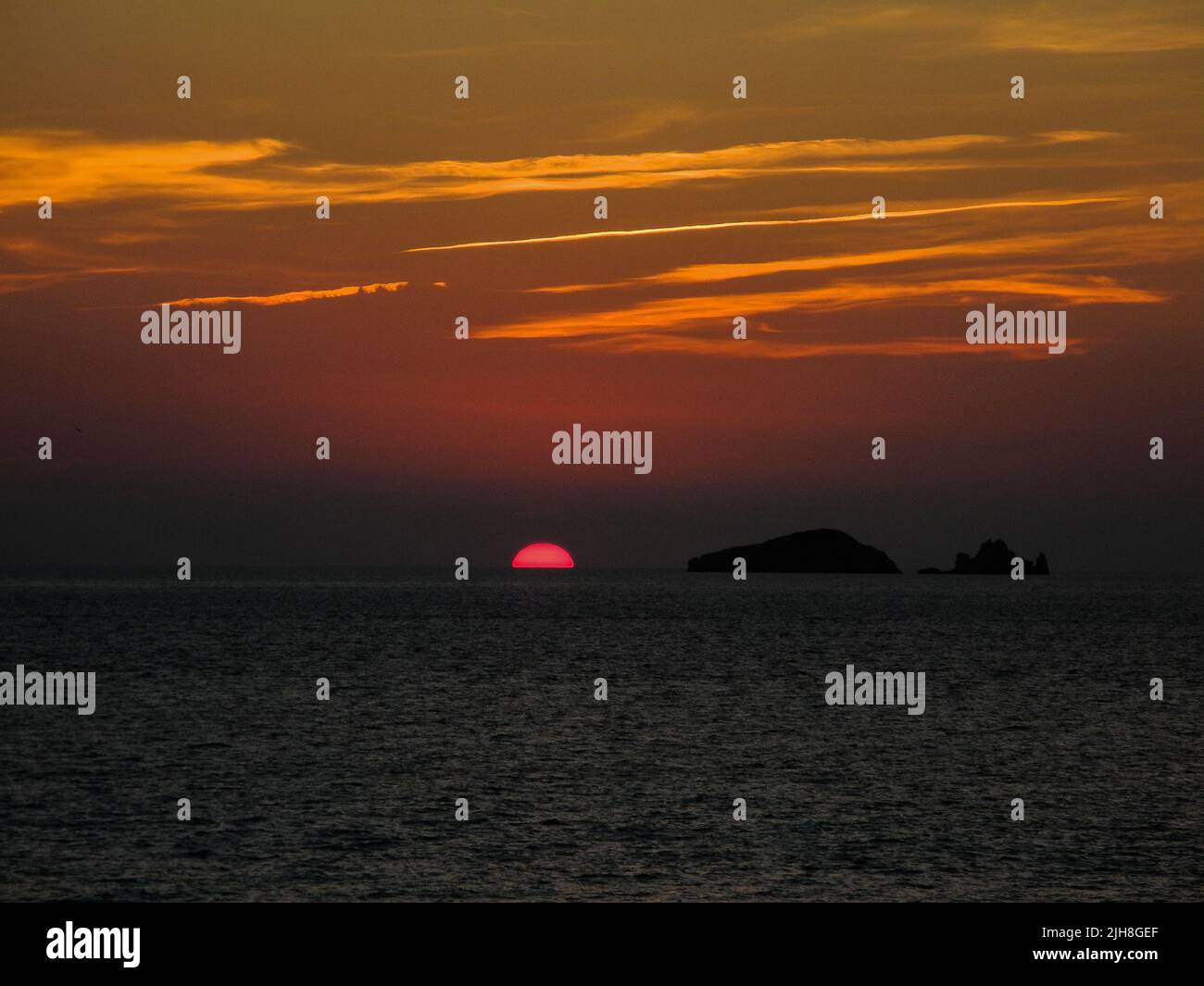 Sunset at Cala Conta Ibiza Stock Photo
