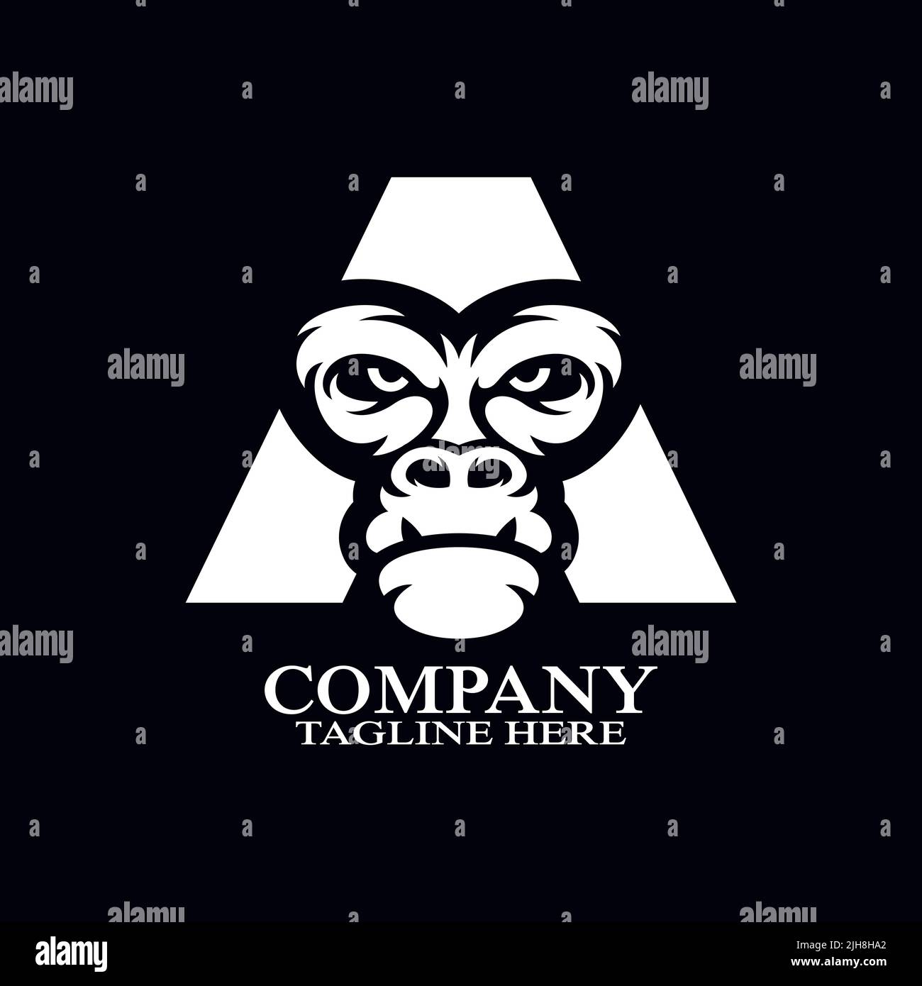 Modern ape letter A logo. Vector illustration Stock Vector