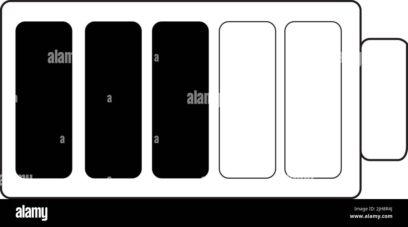 A battery with display almost fully charged Stock Vector