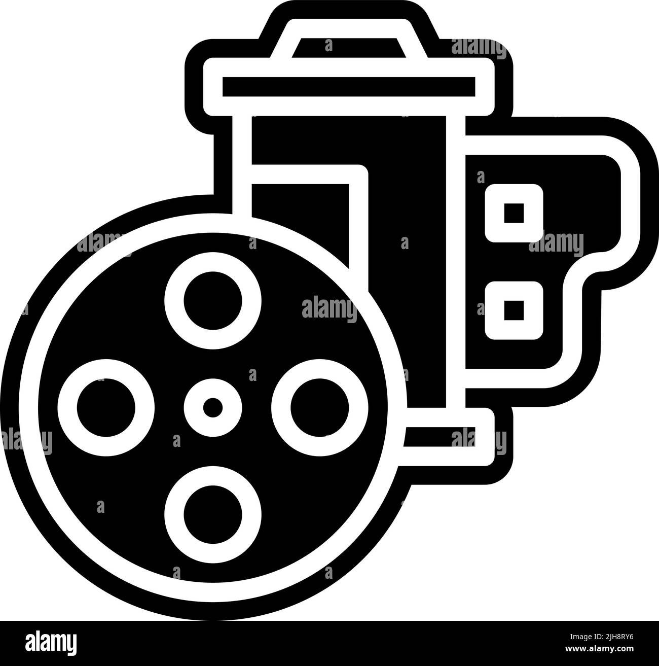 Film reel camera Black and White Stock Photos & Images - Alamy