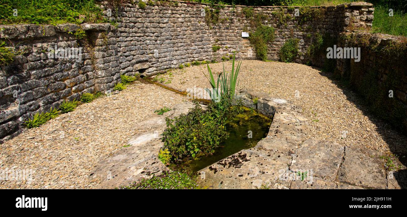 Water shrine, Chedworth Roman Villa, Chedworth, Gloucestershire, built in phases from the early 2nd century to the 5th century Stock Photo