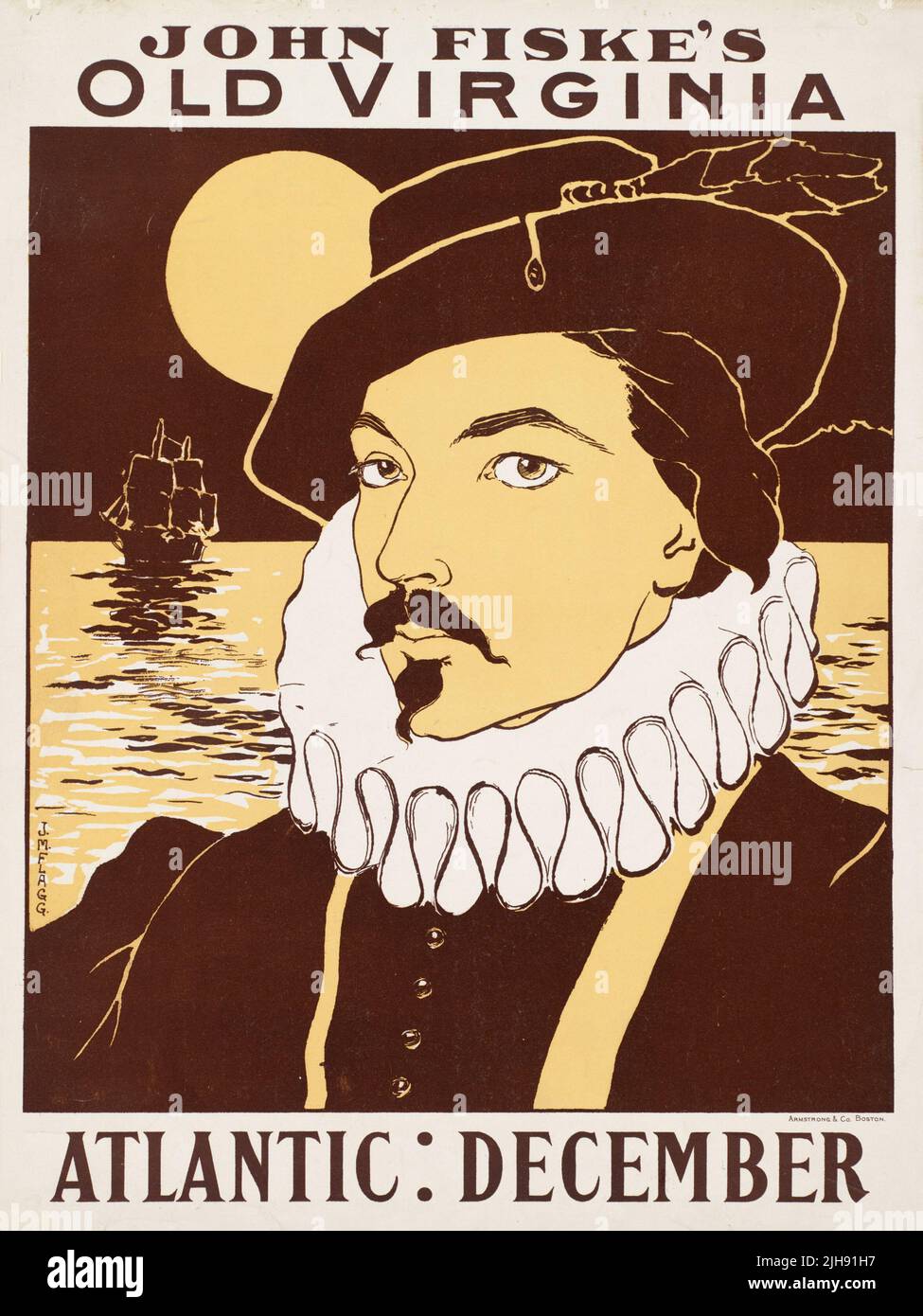 John Fiske's Old Virginia, advertising poster for The Atlantic Monthly