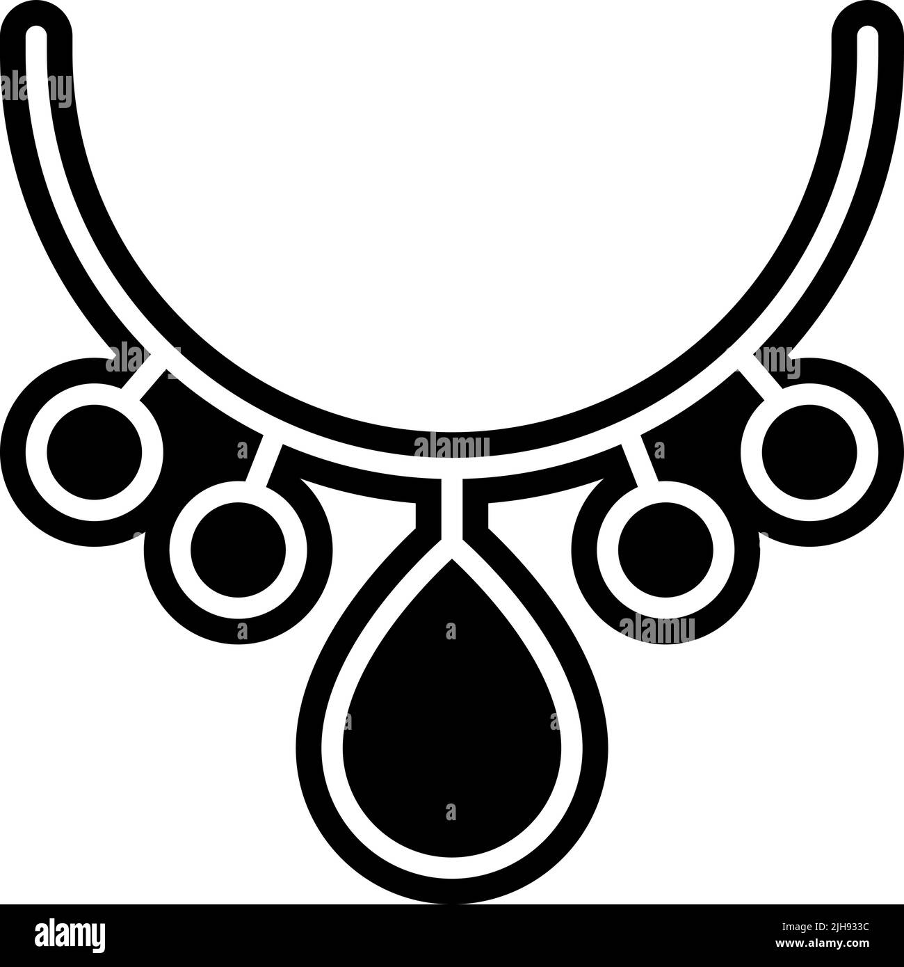 White and black pearl necklace Stock Vector Images Alamy