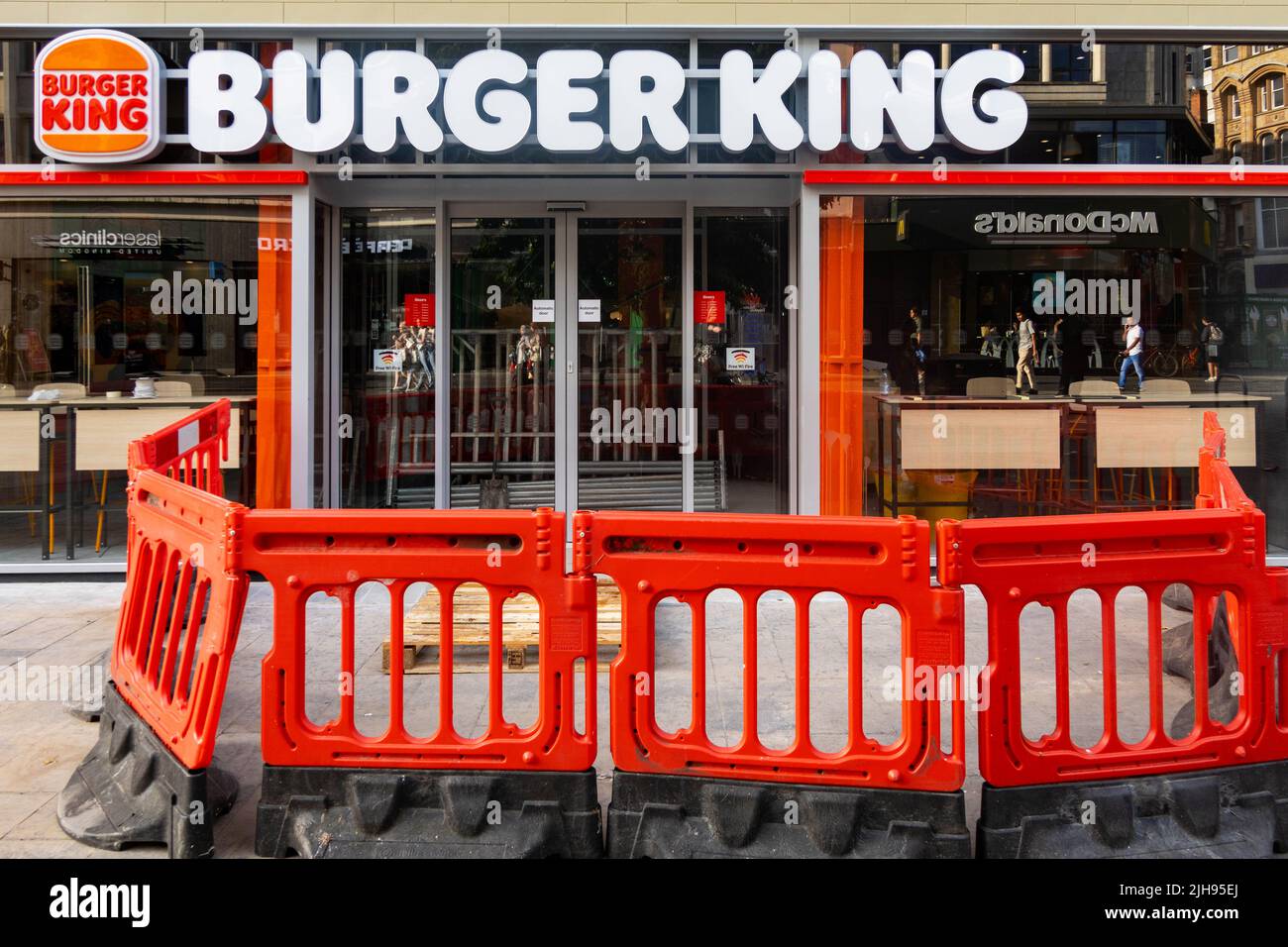 A new July 2022 Burger King opening in Liverpool city centre Stock Photo
