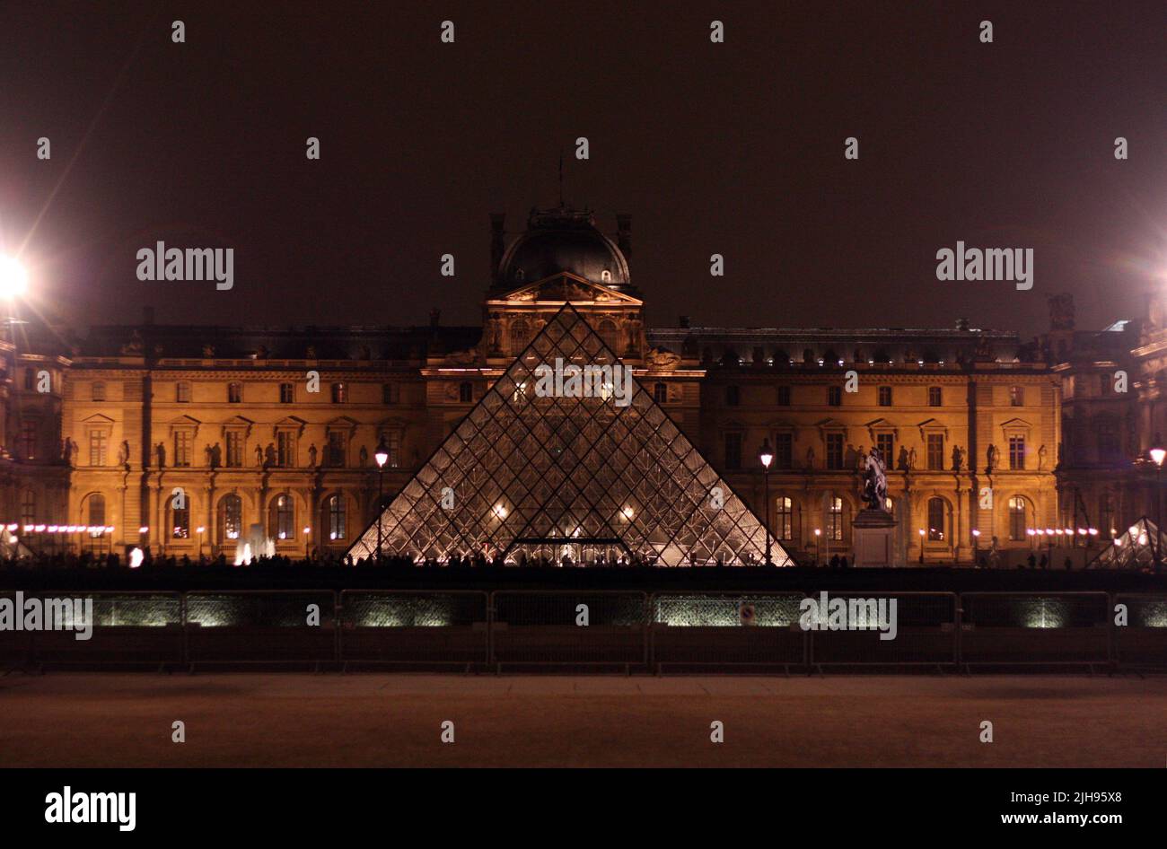 The Louvre Pyramid museum in Paris, France. Stock Photo