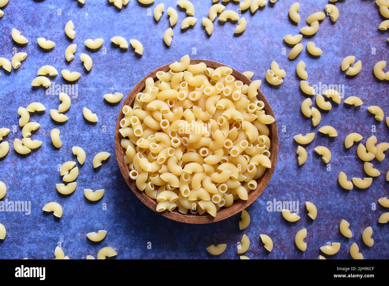 Raw whole dried ridged elbow macaroni pasta Stock Photo Alamy