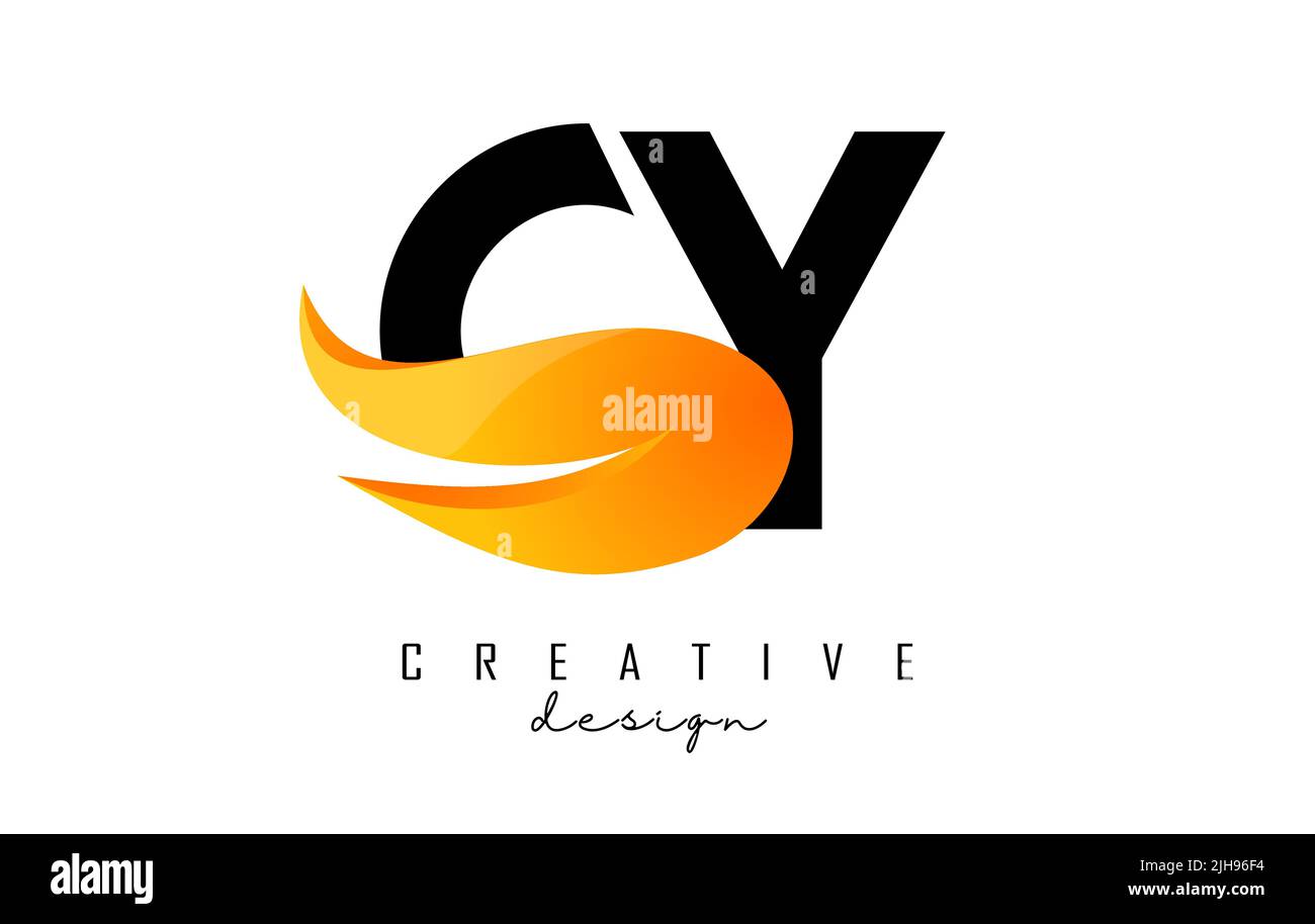 Vector illustration of abstract letters Cy c y with fire flames and ...