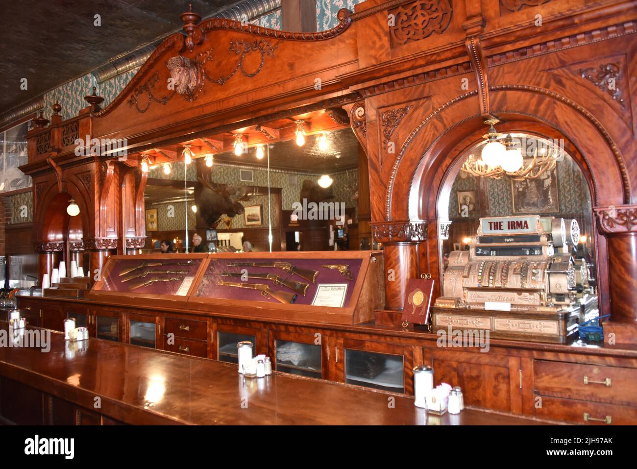 Cody, WY USA. Irma Hotel opened 11/1/1902. W.F. Cody named the hotel