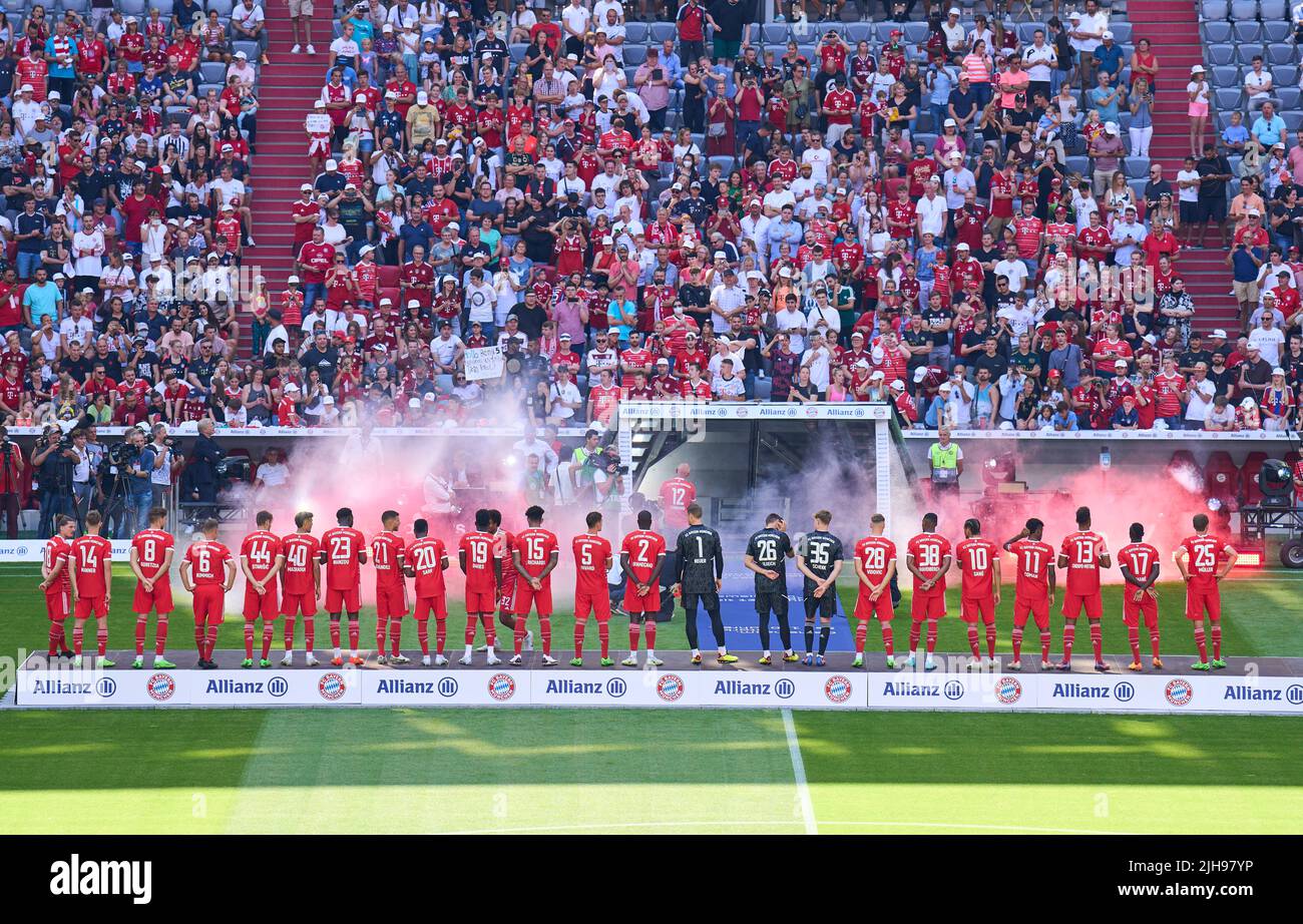 Team Presentation FC BAYERN MÜNCHEN 1.German Football League on July 16, 2022 in Munich, Germany. Season 2022/2023, 1.Bundesliga, München, FCB, © Peter Schatz / Alamy Live News Stock Photo