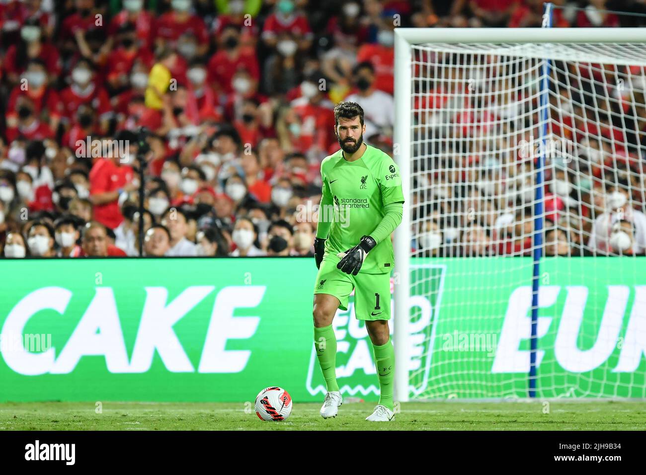 Alisson Becker of Liverpool seen in action during the preseason match