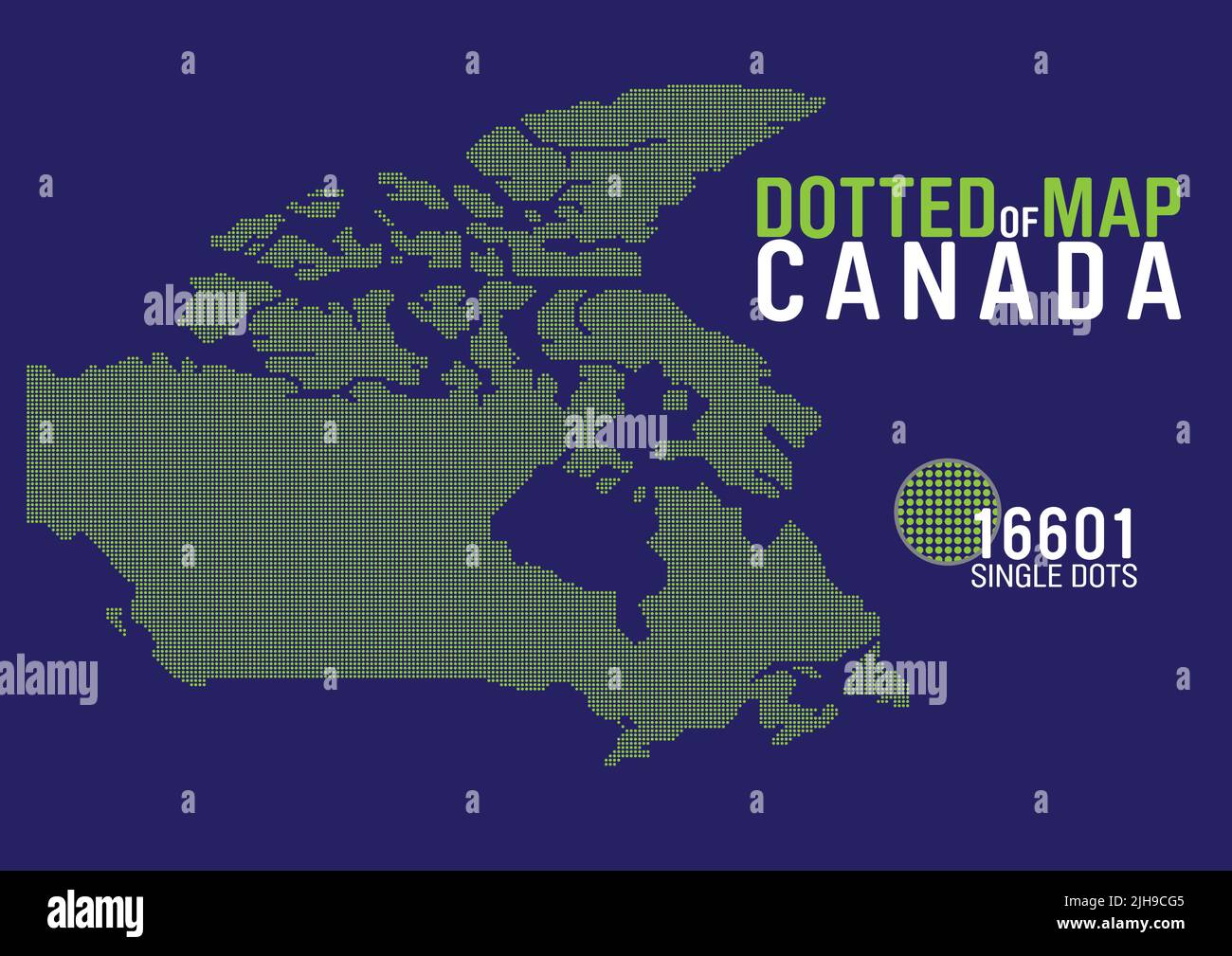 a dotted map of canada Stock Vector
