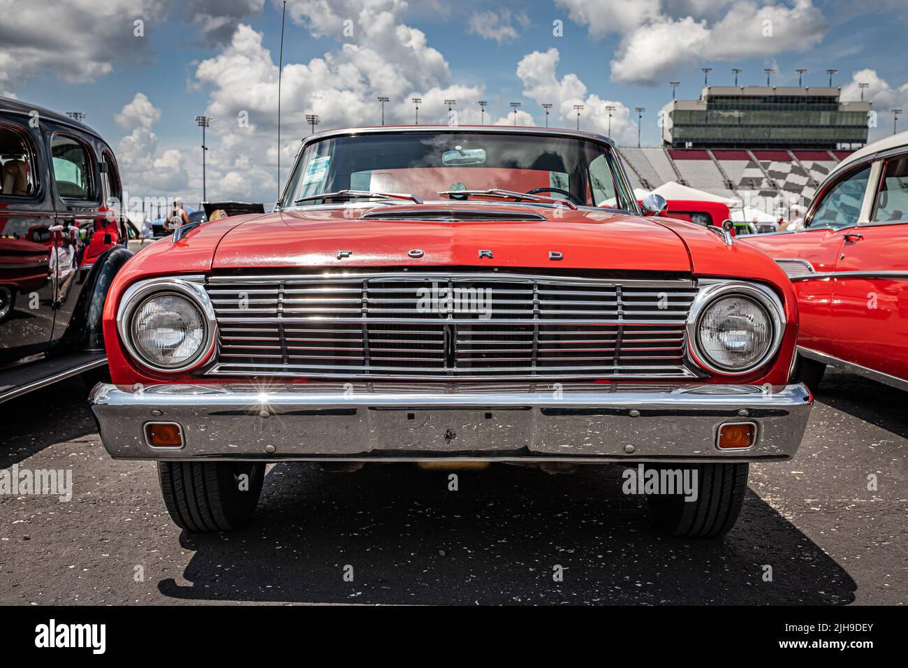 Lebanon, TN May 14, 2022 Low perspective front view of a 1963 Ford