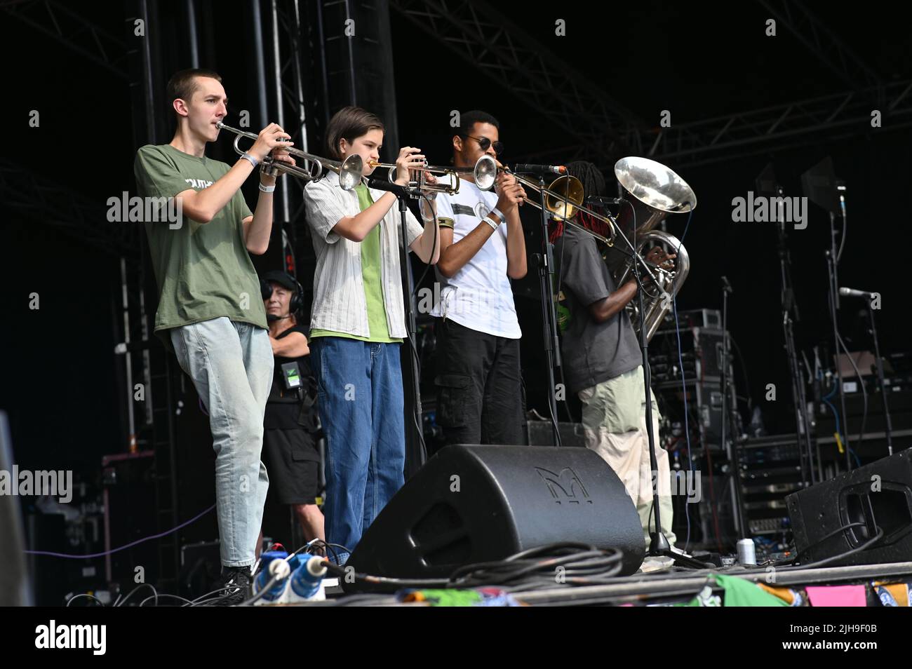 London, UK. 16th July, 2022. Soothsayers performs at the Lambeth Country Show 2022  a family festival with live music food & drinks, Arts and Culture at Brockwell Park, London, UK. - 16 July 2022. Credit: See Li/Picture Capital/Alamy Live News Stock Photo