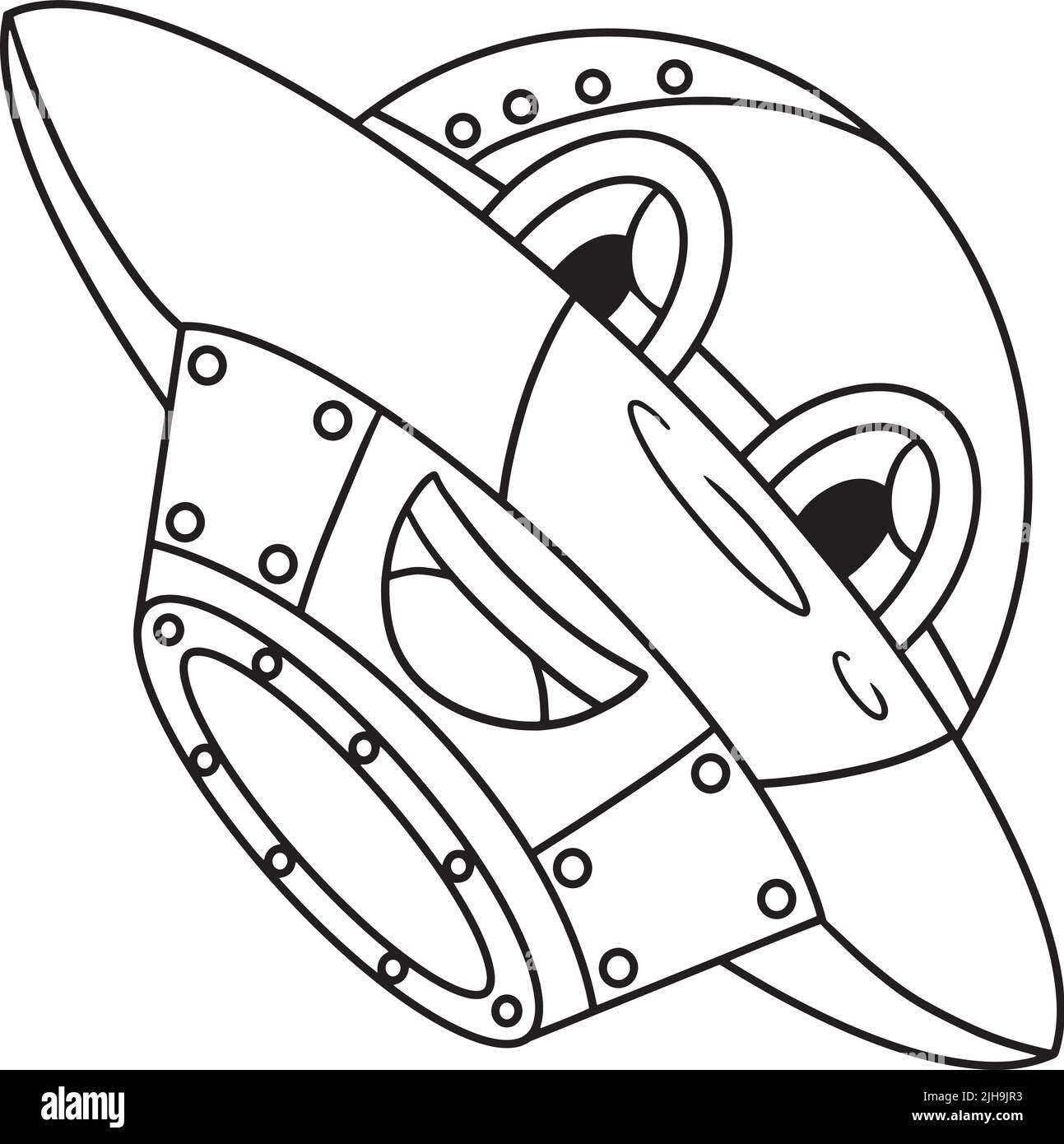 UFO with Face Vehicle Coloring Page for Kids Stock Vector Image &amp; Art ...
