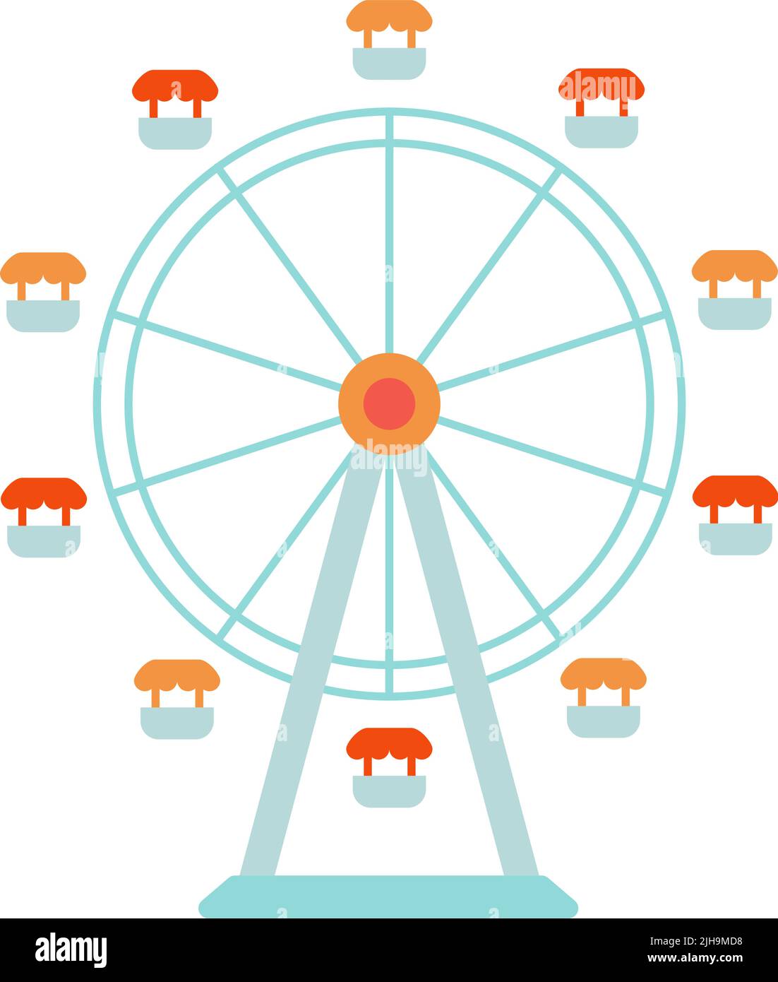 Ferris wheel for a fair or amusement park ride as a simple colorful vector icon Stock Vector