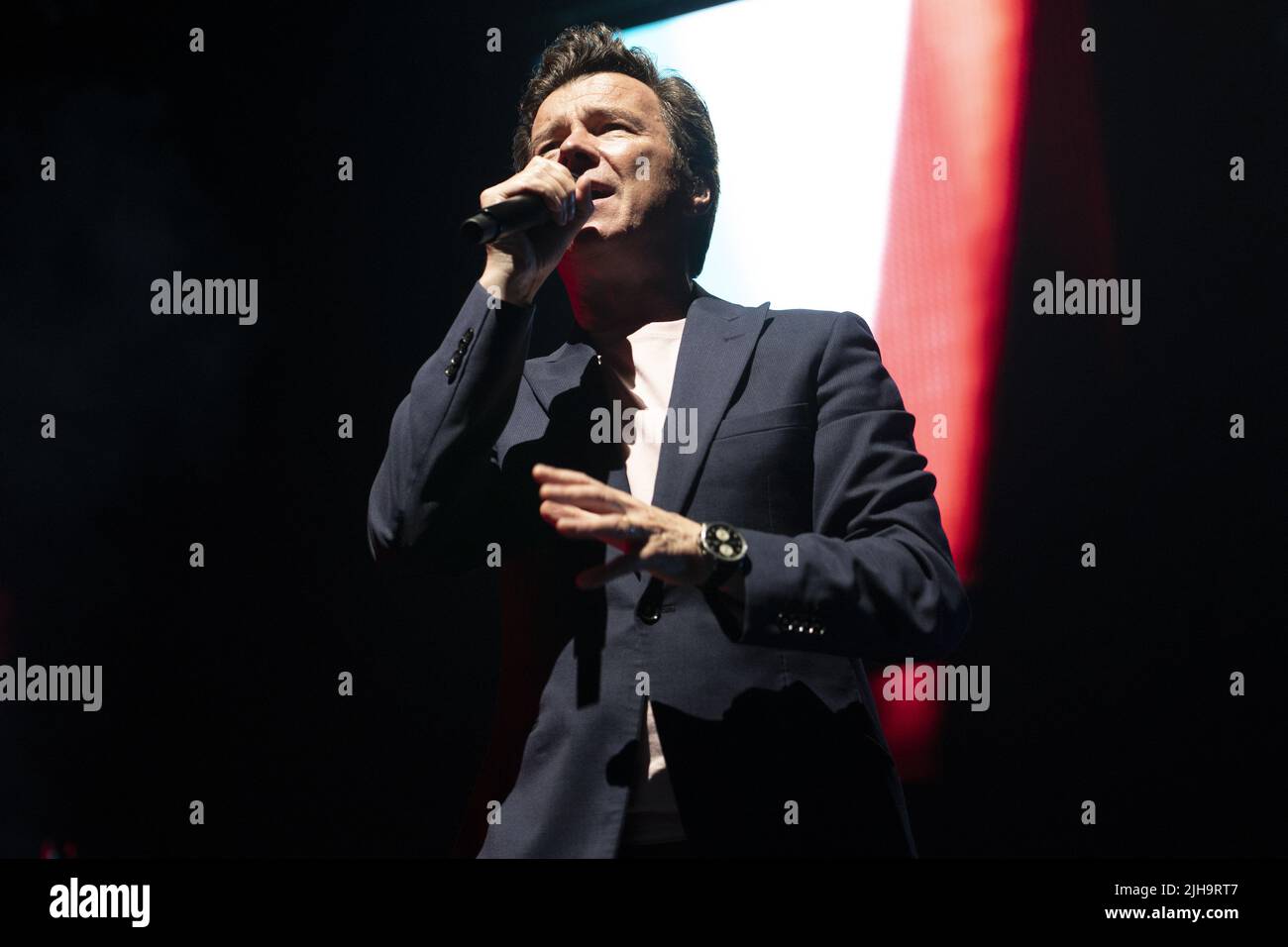 Rick Astley performing in concert at the First Direct Arena in Leeds on ...