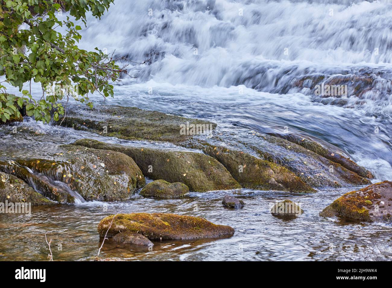 Gurgling stream rushing down a remote gorge in Euboea island, Greece Stock  Photo - Alamy