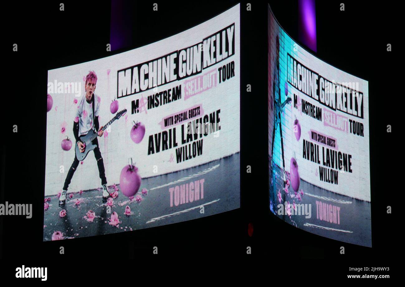 Inglewood, California, USA 13th July 2022 Machine Gun Kelly and Avril Lavigne Mainstream Sellout Tour Concert Marquee at Kia Forum on July 13, 2022 in Inglewood, California, USA. Photo by Barry King/Alamy Stock Photo Stock Photo