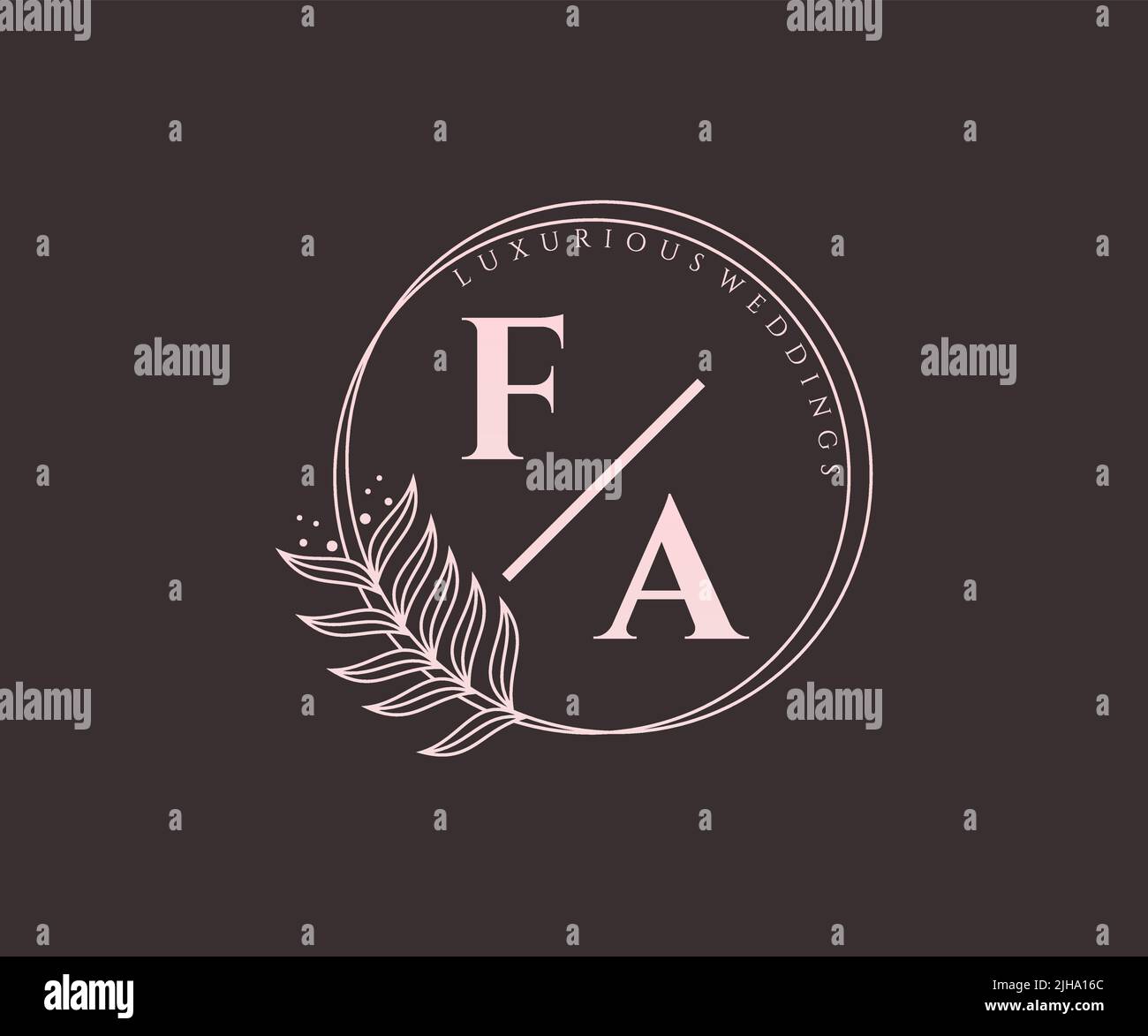 FA Initials letter Wedding monogram logos template, hand drawn modern ...