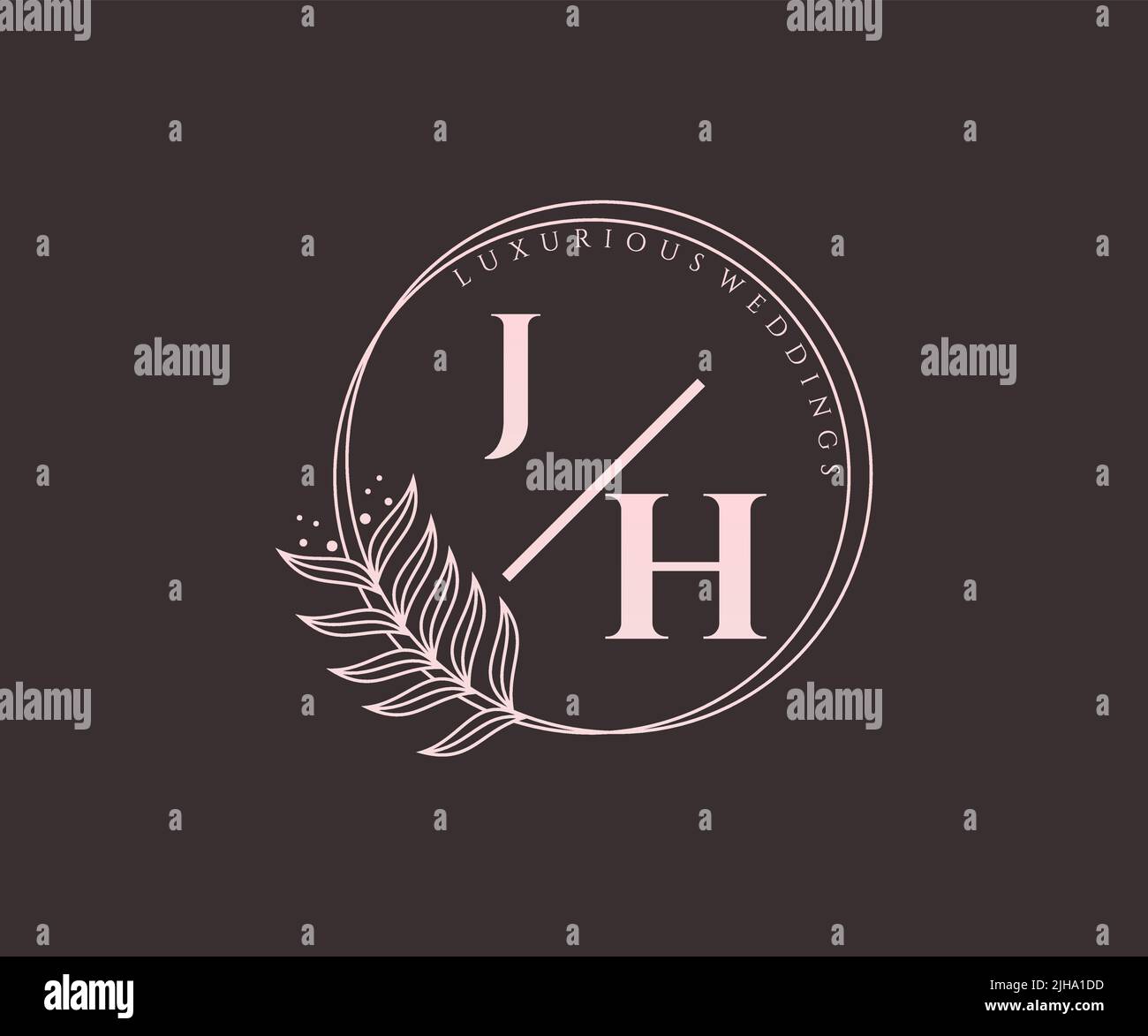 JH Initials letter Wedding monogram logos template, hand drawn modern ...