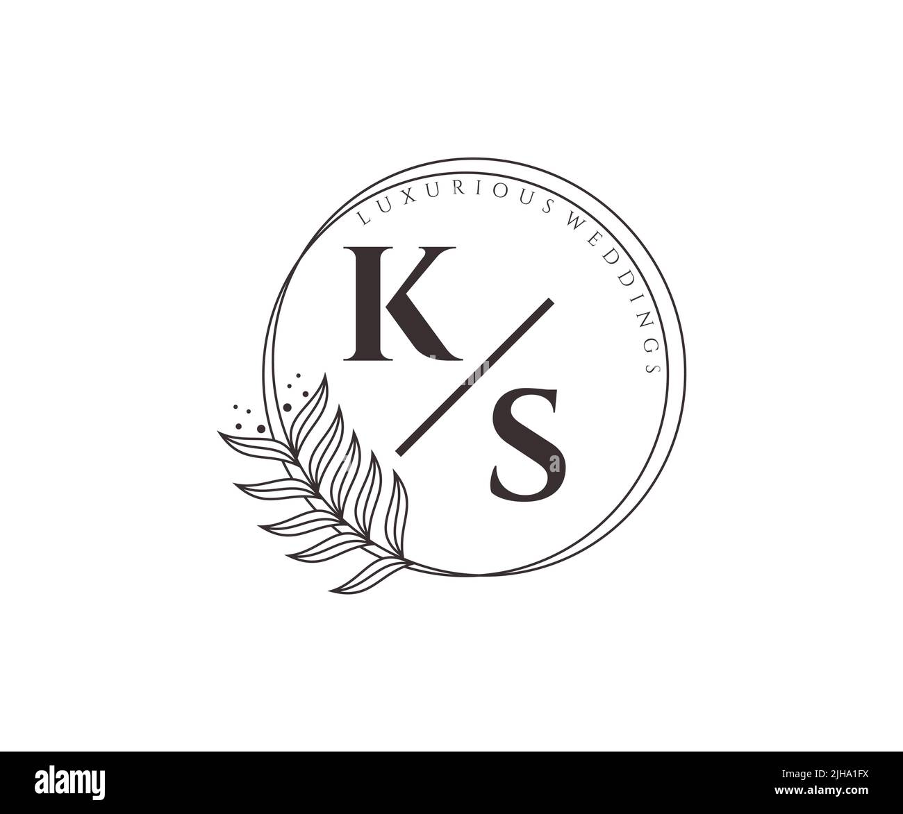 Ka initials letter wedding monogram logos Vector Image