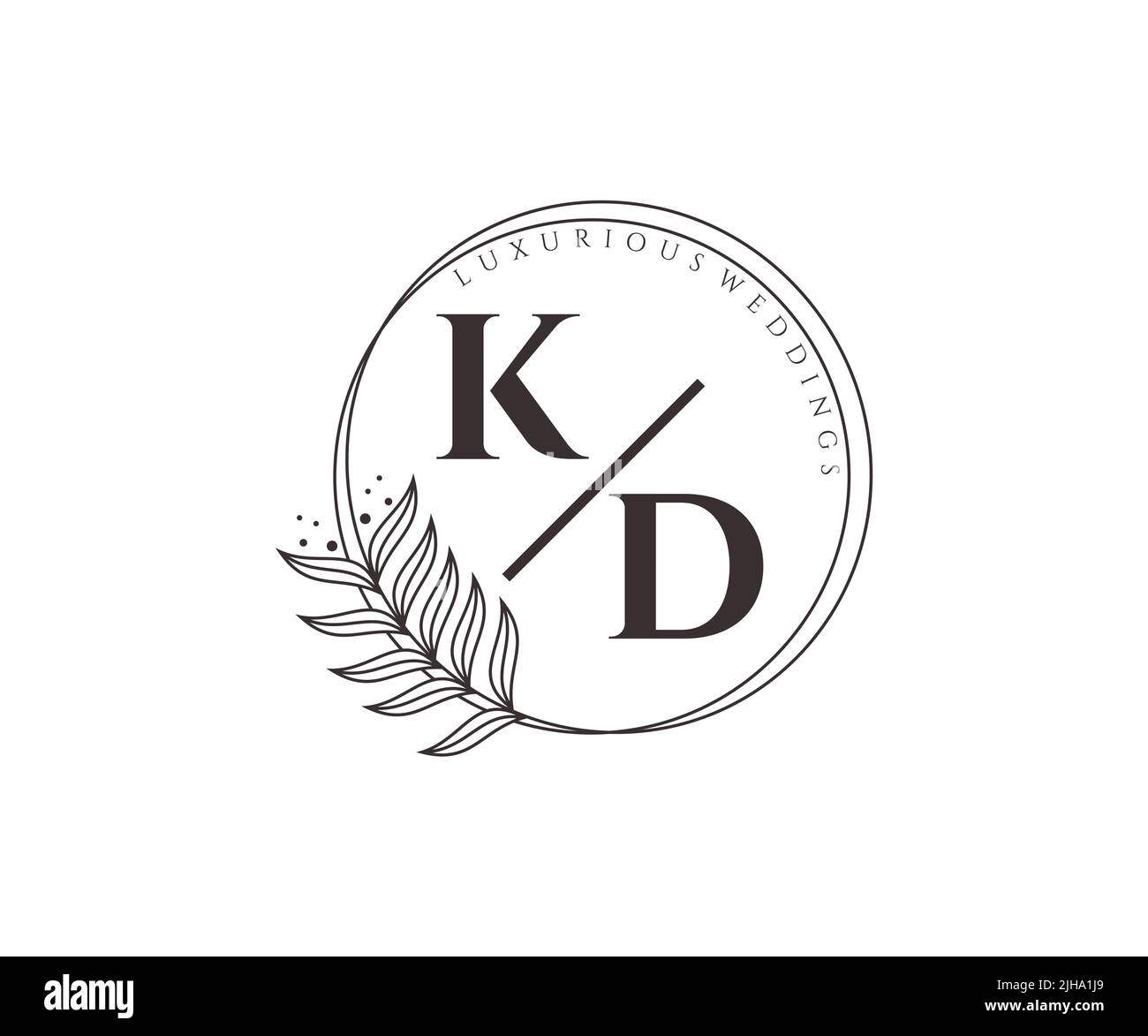 KD Initials letter Wedding monogram logos template, hand drawn modern ...