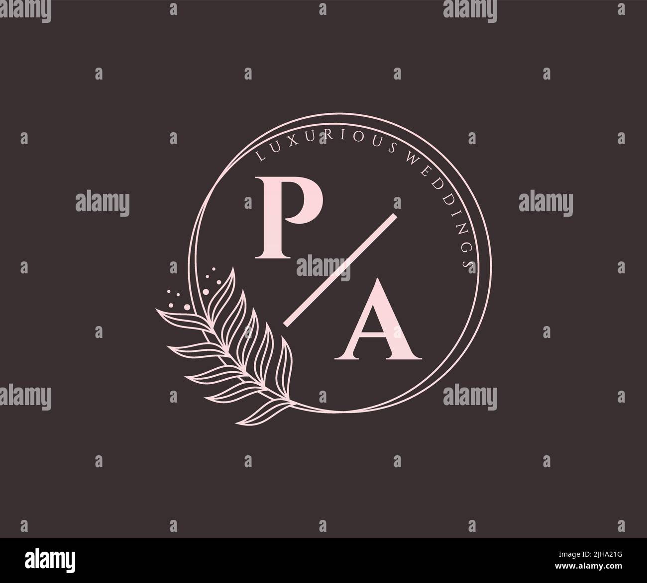 PA Initials letter Wedding monogram logos template, hand drawn modern ...