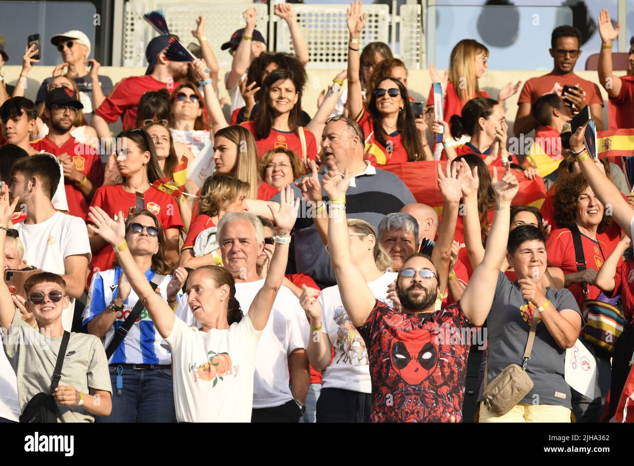 London, UK. 16th July, 2022. Supporters (Spain Women) during the Uefa Women s Euro England 2022 match between Denmark 0-1 Spain at Brentford Community Stadium on July 16 2022 in London England. Credit: Maurizio Borsari/AFLO/Alamy Live News Stock Photo