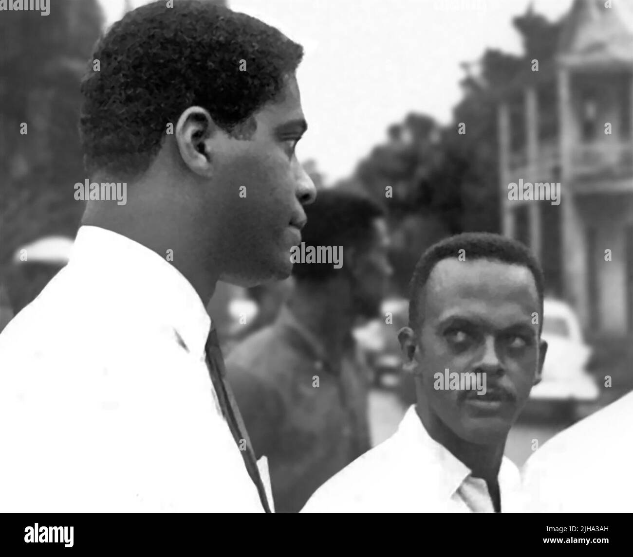 Civil rights leader Dr. R.B. Hayling and Len Murray, SCLC (Southern Christian Leadership Conference) members, in St. Augustine, Florida, on July 17, 1964. (USA) Stock Photo