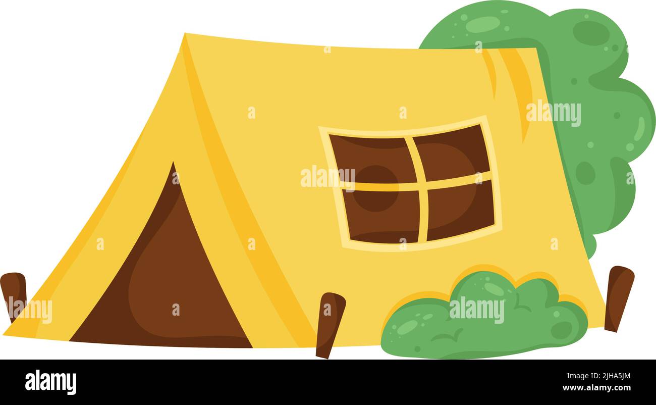 yellow camping tent adventure icon Stock Vector Image & Art - Alamy
