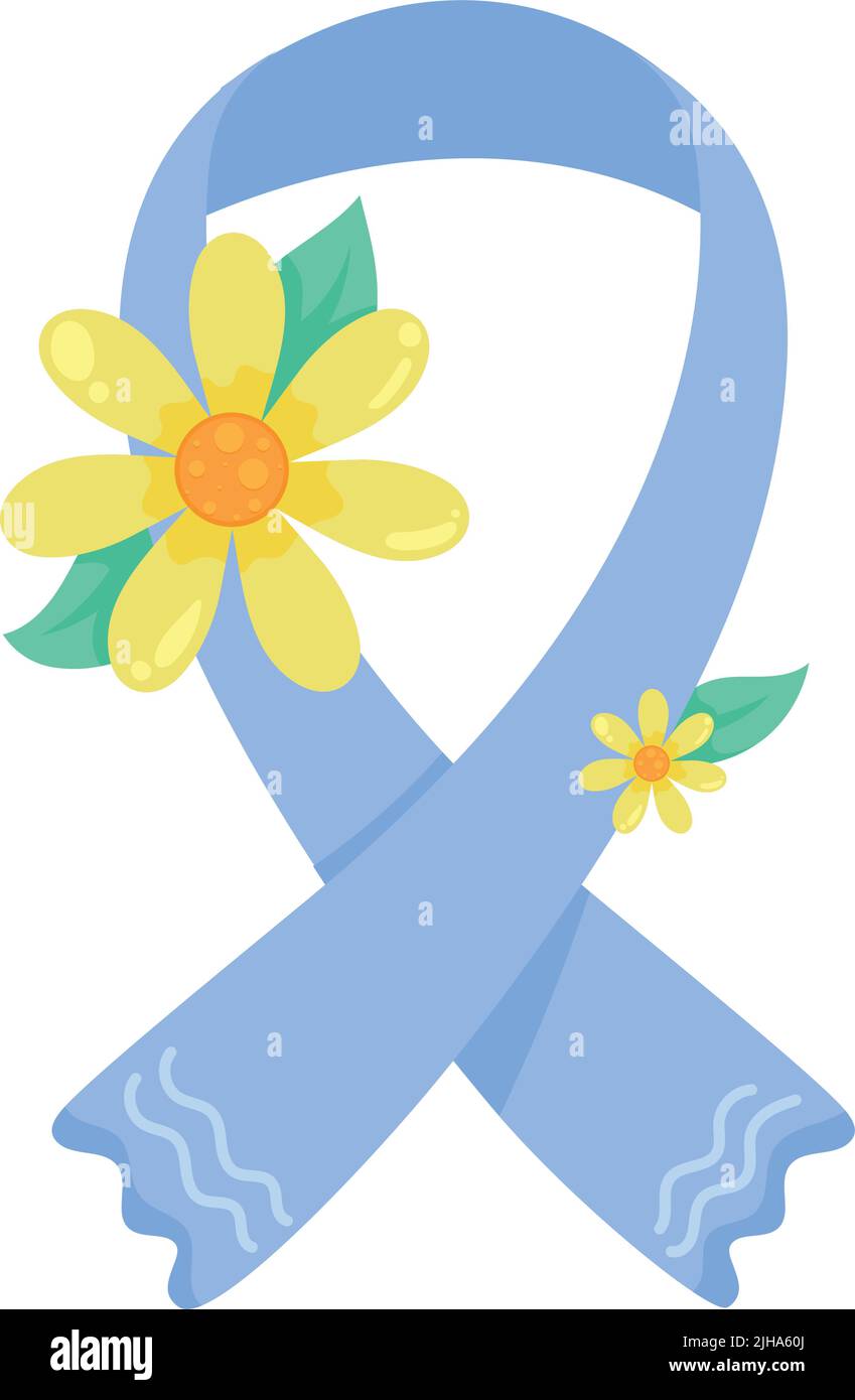 blue campaign ribbon with flowers Stock Vector Image & Art - Alamy