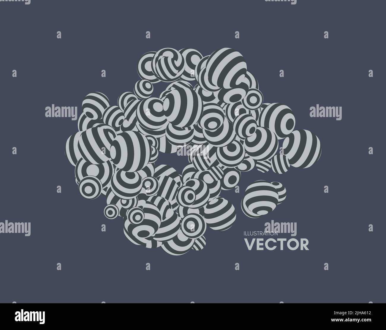 Abstract striped spheres background. Vector illustration Stock Vector ...