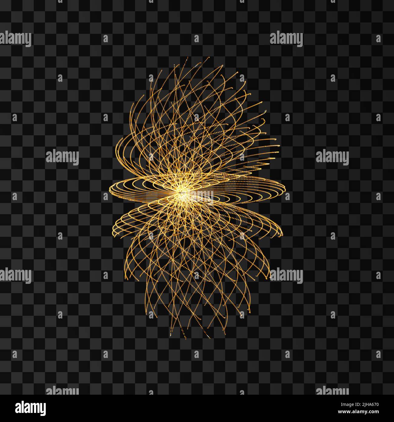 Array with dynamic particles. 3d technology style. Abstract background. Vector illustration. Stock Vector