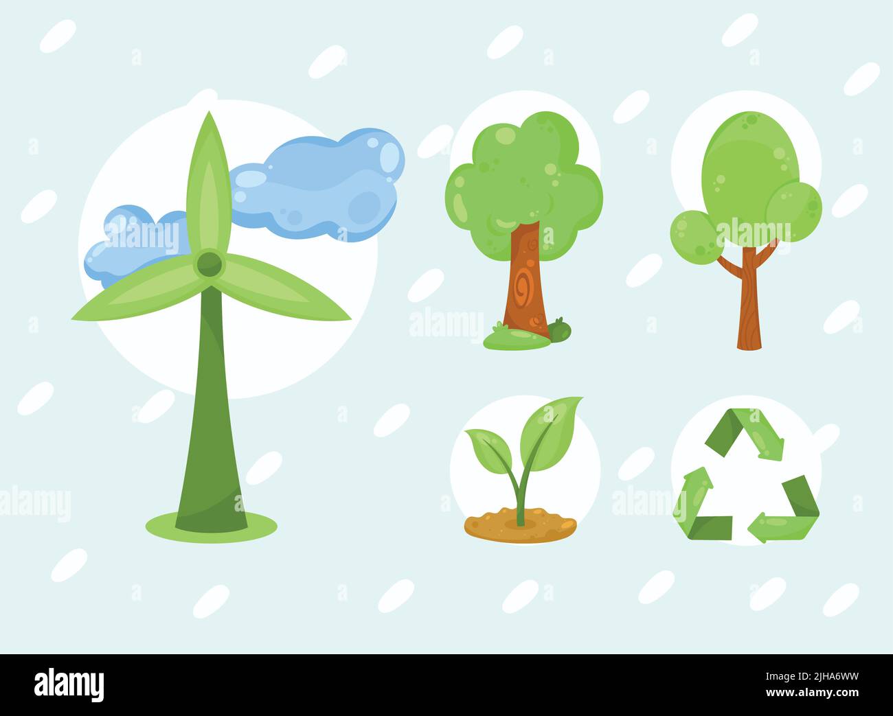 five eco friendly set icons Stock Vector