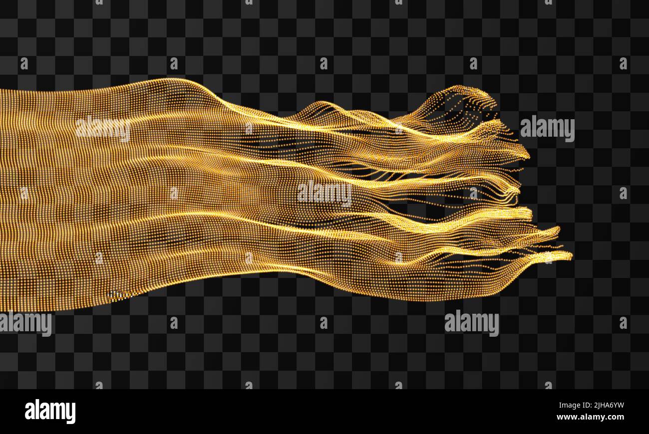 Array with Dynamic Emitted Particles. Water Splash Imitation. Abstract Background. Vector Illustration. Stock Vector