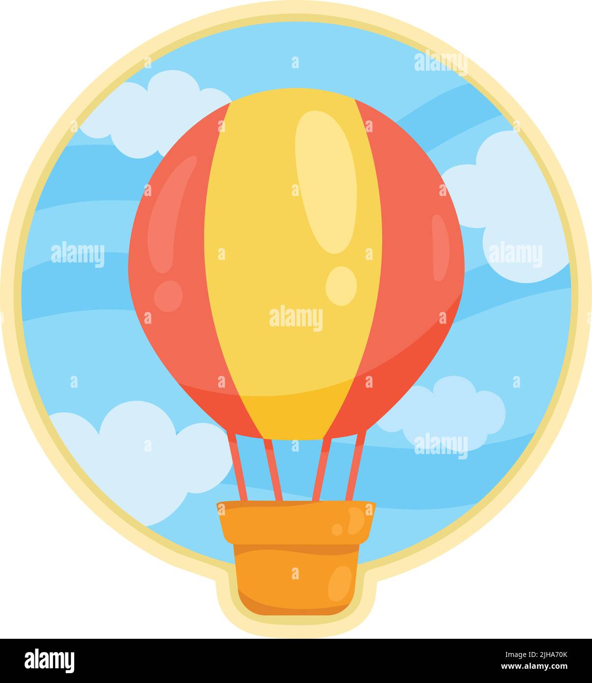 balloon air hot adventure badge icon Stock Vector Image & Art - Alamy