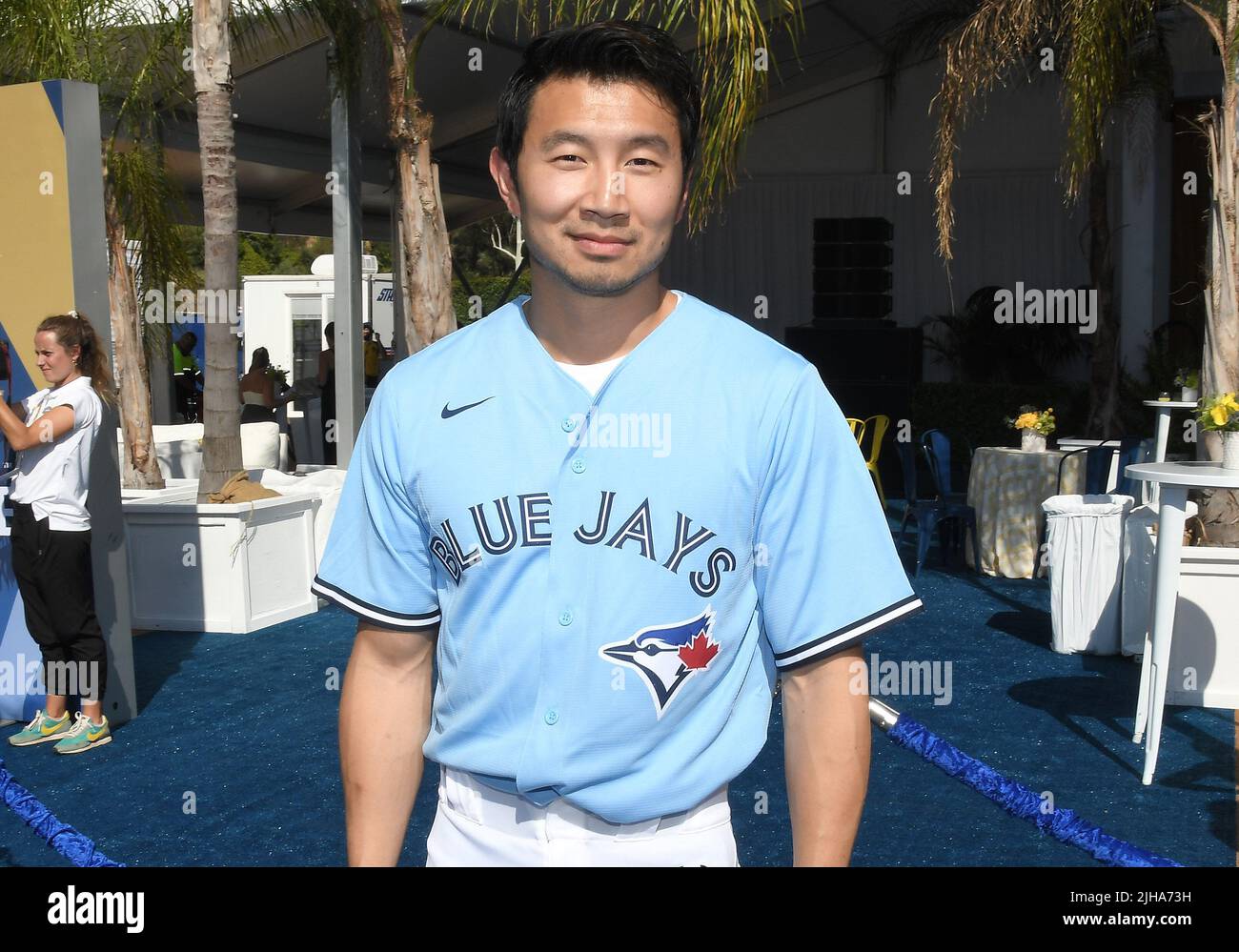 Bad Bunny at the 2022 MLB All-Star Celebrity Softball Game Media  Availability held at the 76 Station - Dodger Stadium Parking Lot in Los  Angeles, CA on Saturday, ?July 16, 2022. (Photo