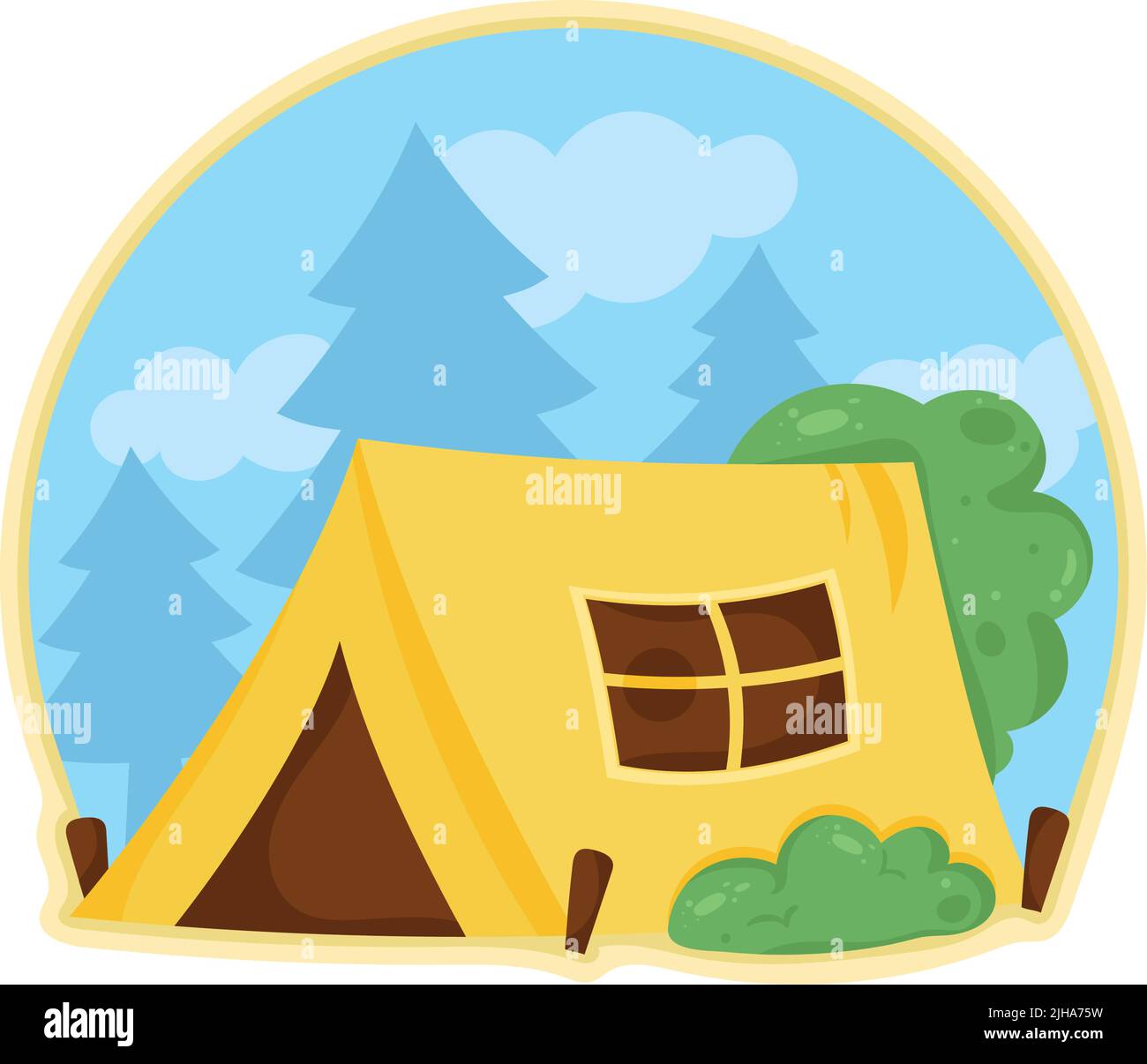 yellow tent adventure badge icon Stock Vector Image & Art - Alamy