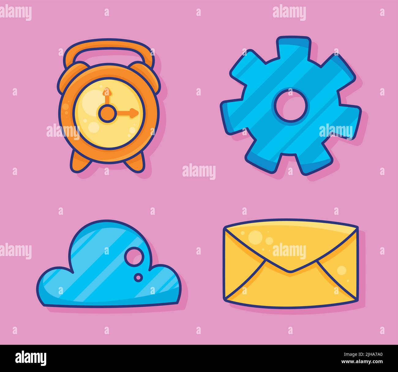 four maketing business set items Stock Vector