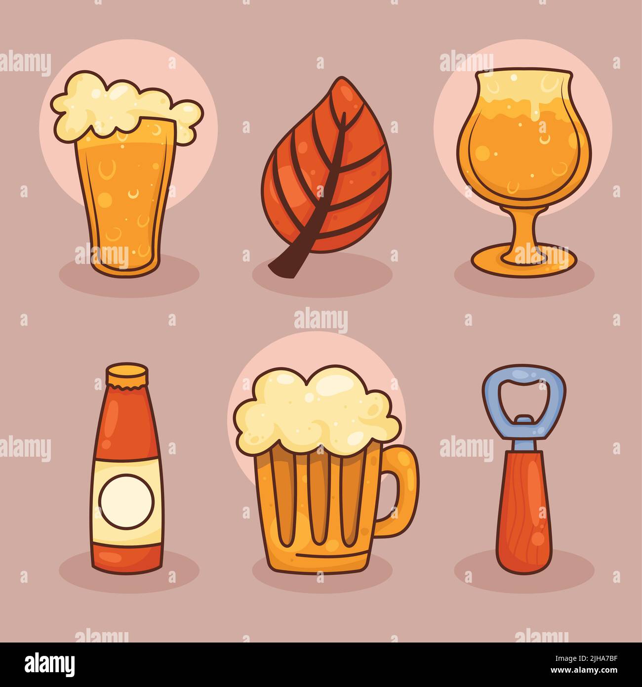 six oktoberfest celebration set icons Stock Vector Image & Art - Alamy