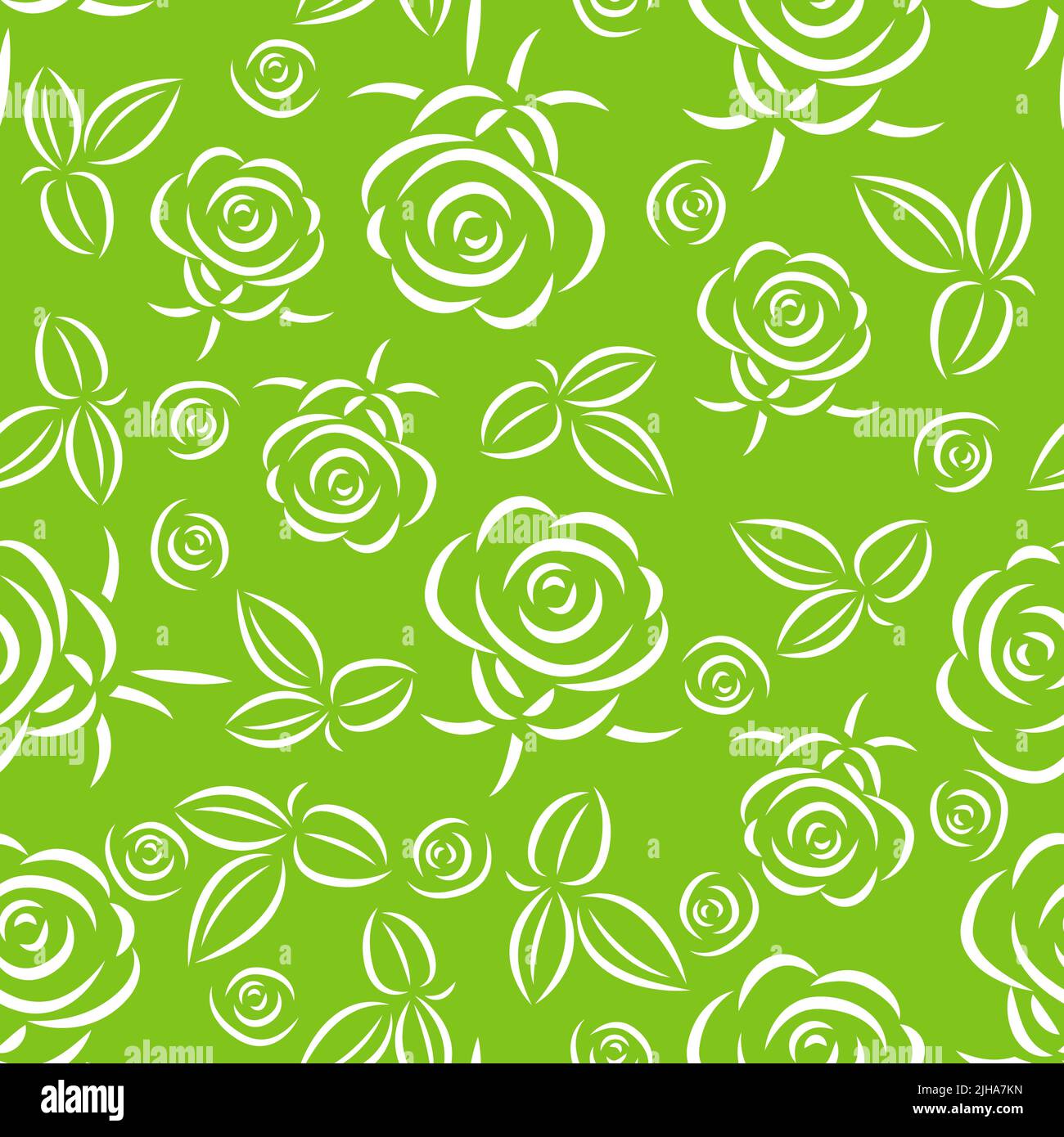 Roses, flowers and leaves, seamless pattern vector Stock Vector
