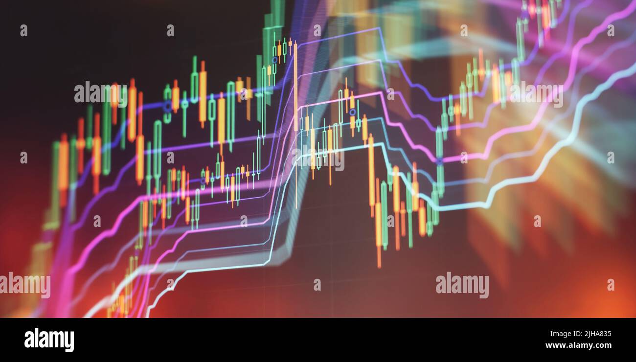 Financial Instrument Background Finance and investment concept. Charts of financial instruments with ...