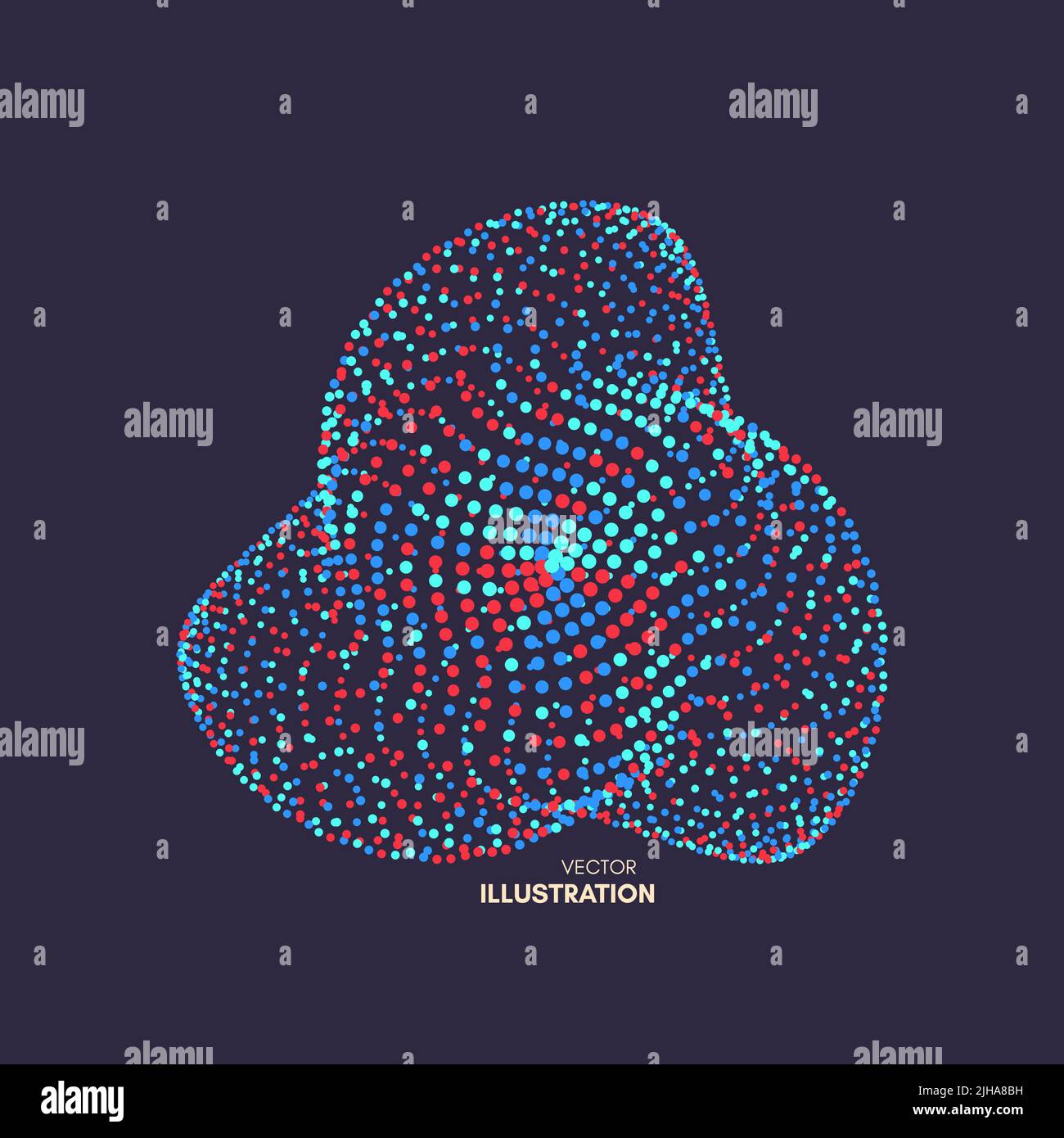 Object consisting of points. 3d futuristic technology style. Vector illustration. Stock Vector