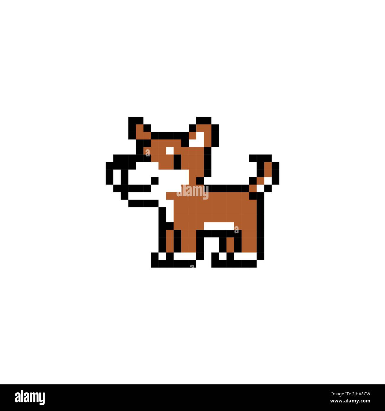 Cute dog in pixel style Stock Photo