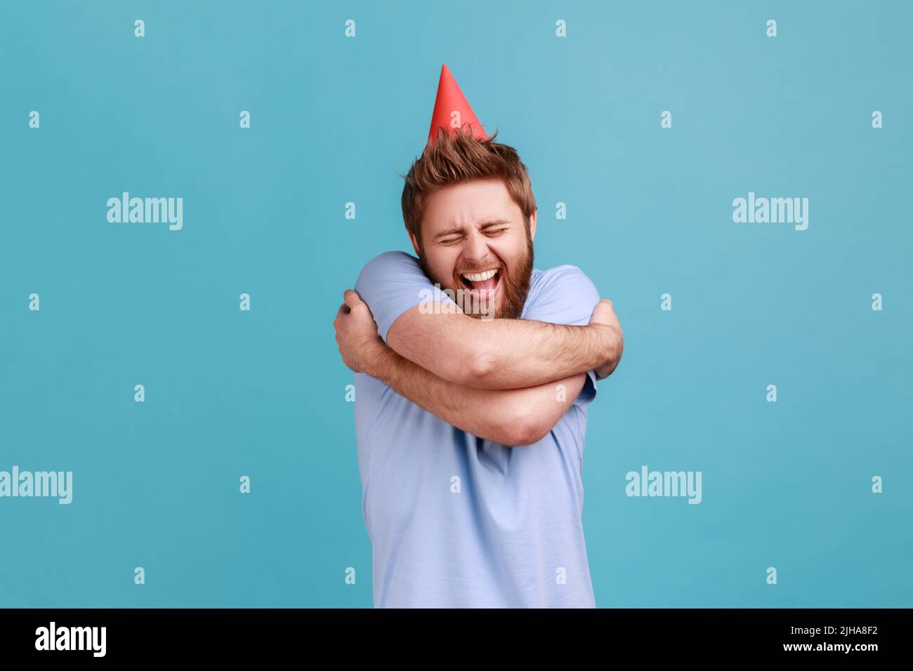 Head shot hugging celebrating hi-res stock photography and images - Alamy