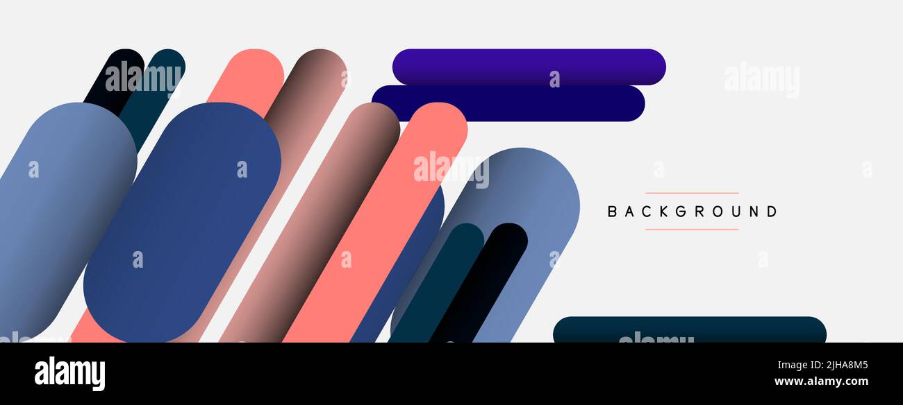 Overlapping Rounded Shapes Overlapping round shapes and lines background. Vector illustration for ...