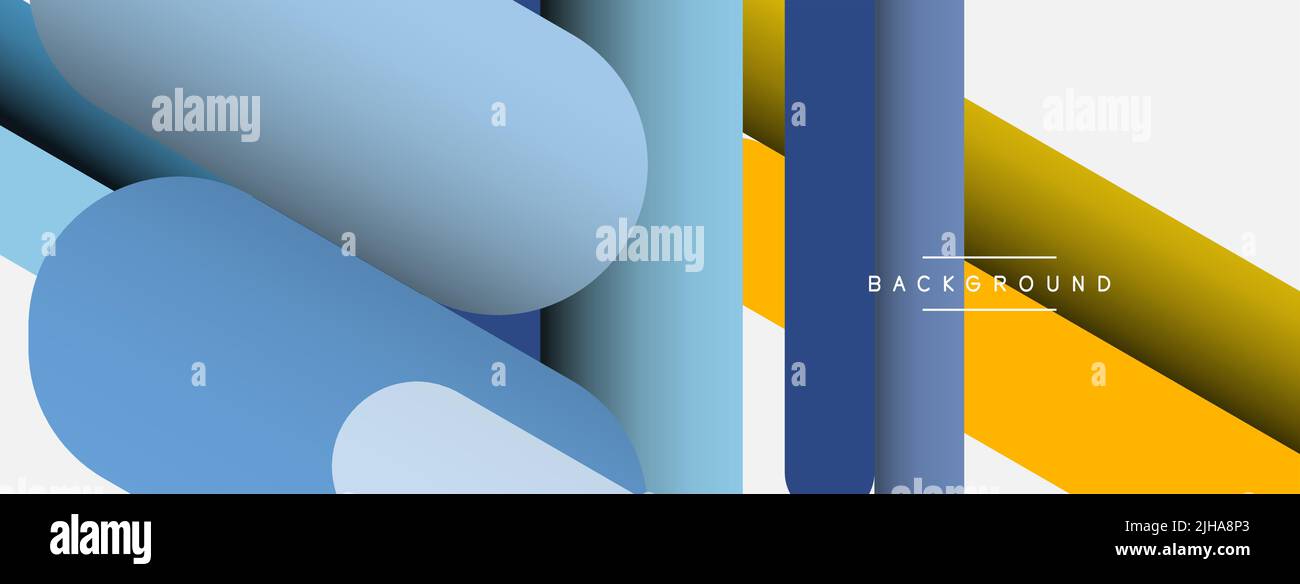 Abstract background. Round shapes, lines compositions on grey backdrop ...