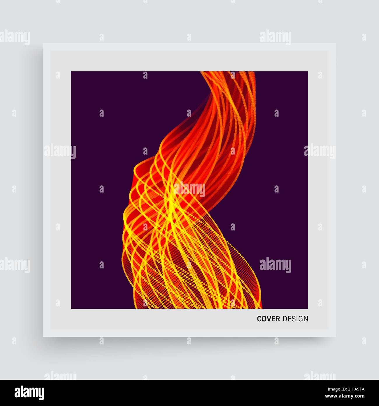 Cover design template. Flame fire background for design and presentation. Vector illustration with motion effect. Stock Vector