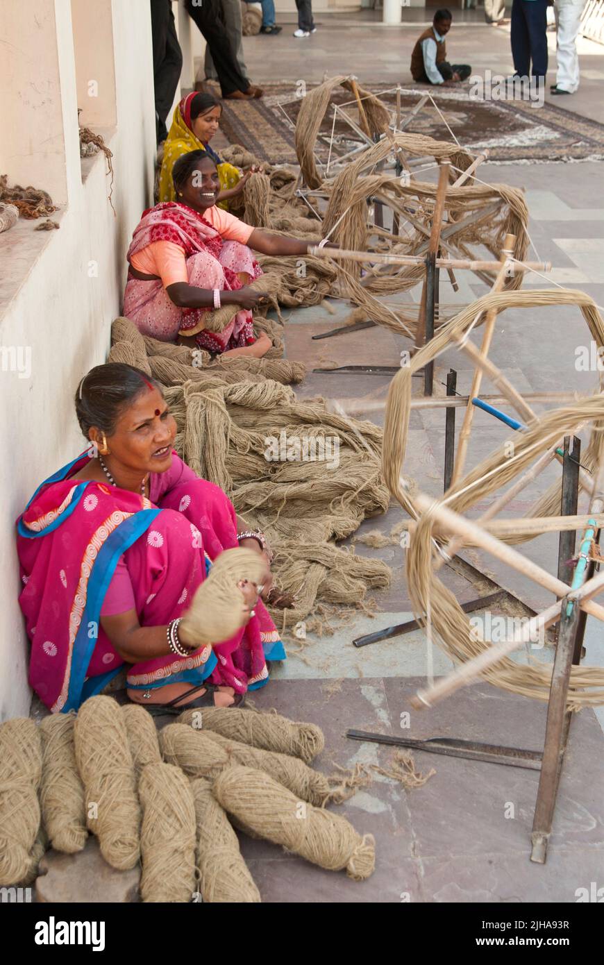 Wool and carpet industry, India Stock Photo Alamy
